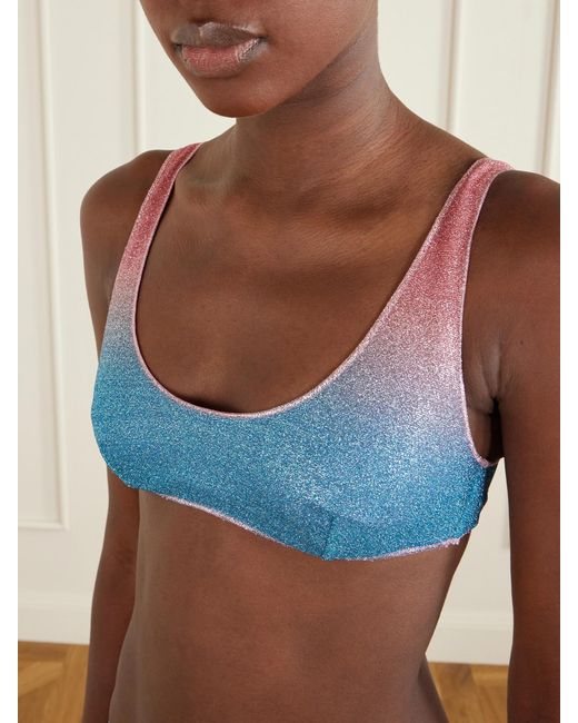 Oseree Blue Lumière Metallic Lurex Bikini