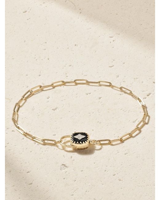 Pascale Monvoisin Natural Ginger 9-Karat, Resin And Diamond Bracelet