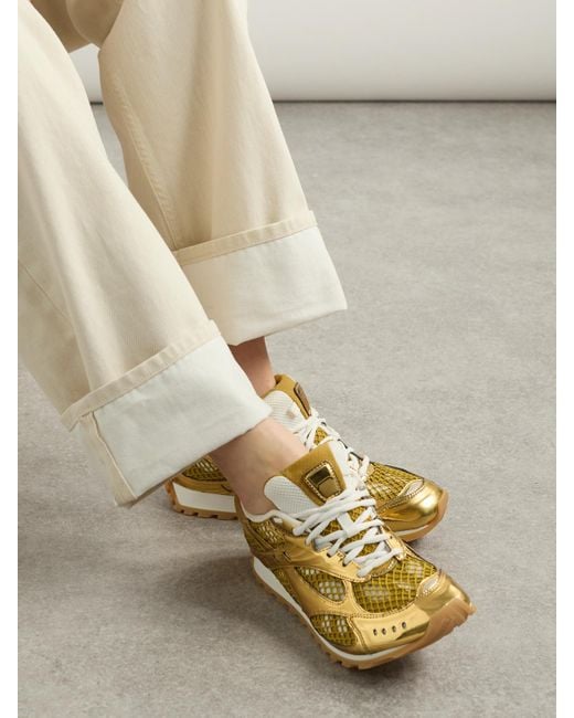 Bottega Veneta Orbit Sneakers Aus Metallic-Gummi, Mesh Und Netzmaterial