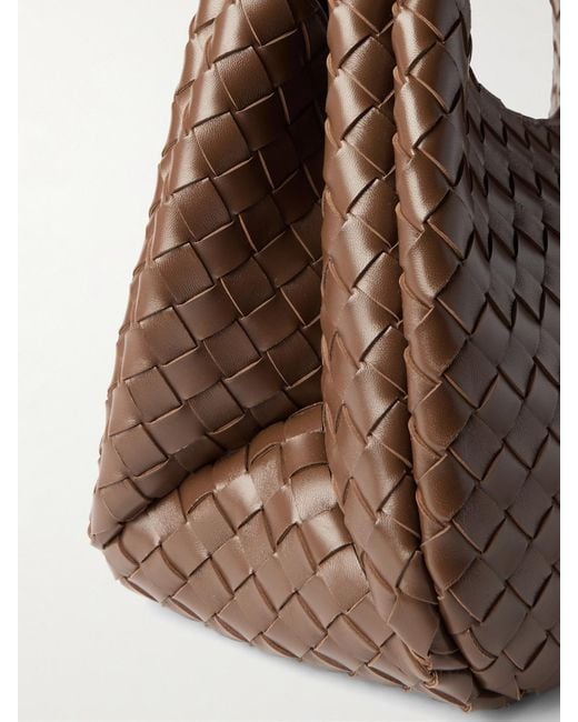 Bottega Veneta Brown Campana Intrecciato Leather Shoulder Bag