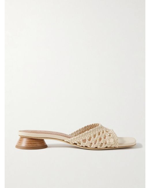Staud Natural Simone Mules Aus Geflochtenem Leder