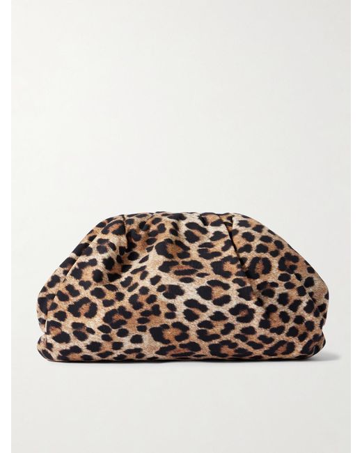 Loeffler Randall Multicolor Bailey Leopard-Print Satin Clutch