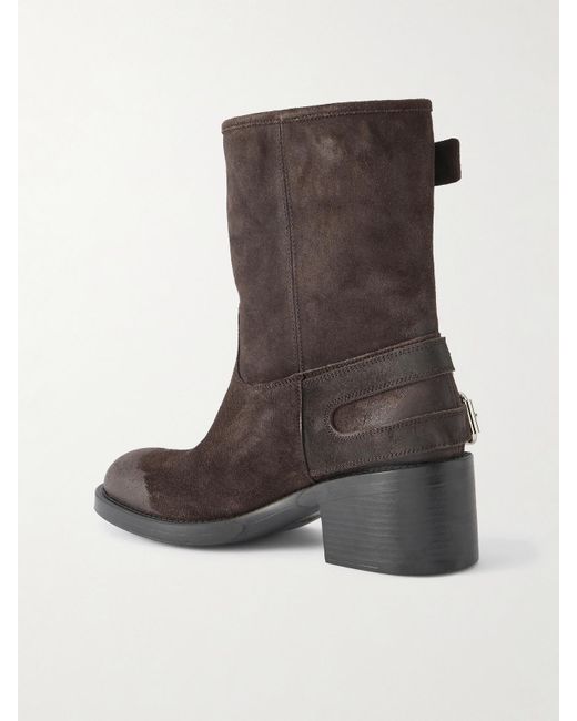 Chloé Brown Dakota Buckled Suede Ankle Boots
