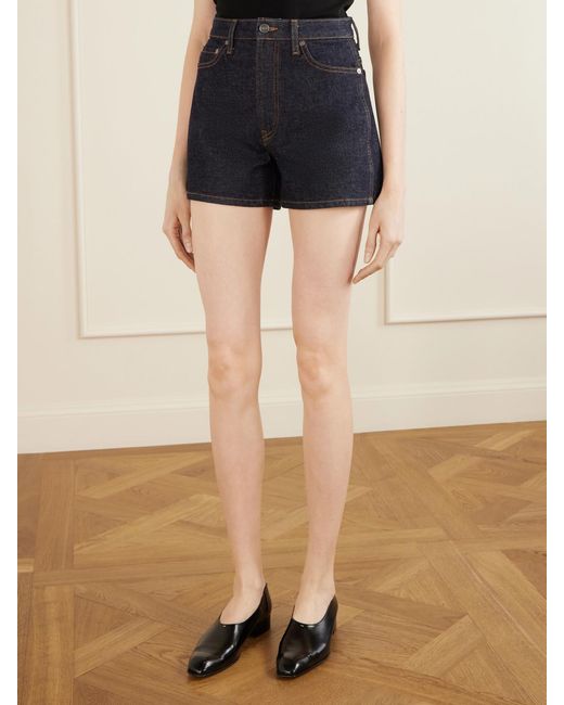 Khaite Blue Danya Straight-Leg Denim Shorts