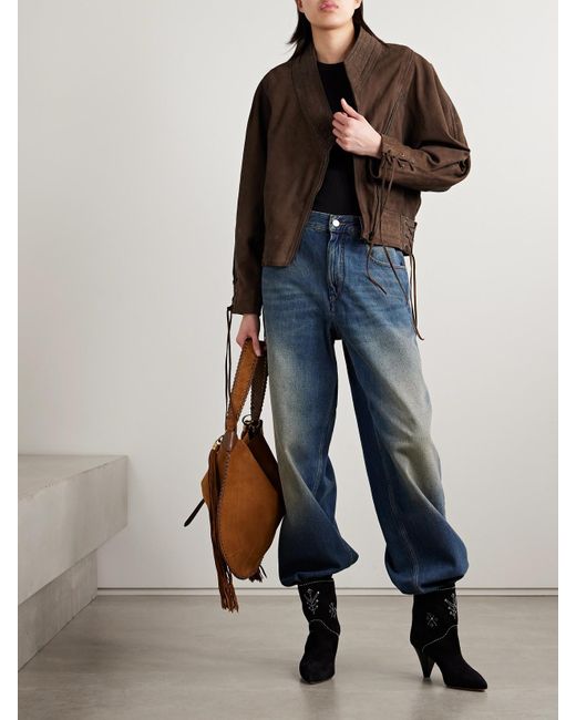 Isabel Marant Brown Edina Lace-Up Suede Jacket