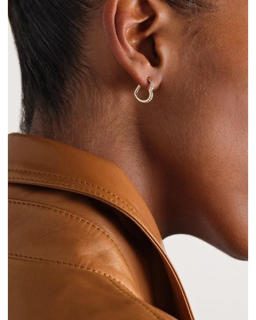 Yvonne Léon Natural Mini Créole Coeur 9-Karat And Single Hoop Earring