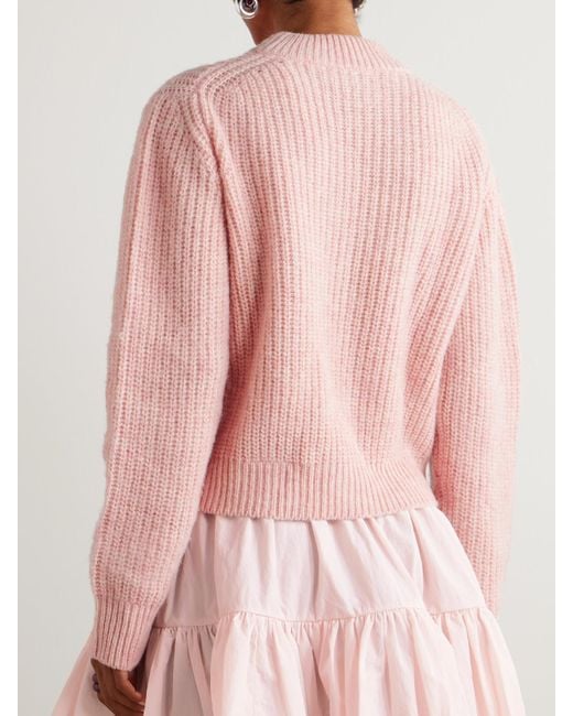 CECILIE BAHNSEN Pink Bega Wollpullover Mit Applikation