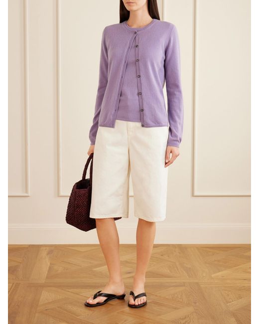Allude Purple Cashmere Cardigan