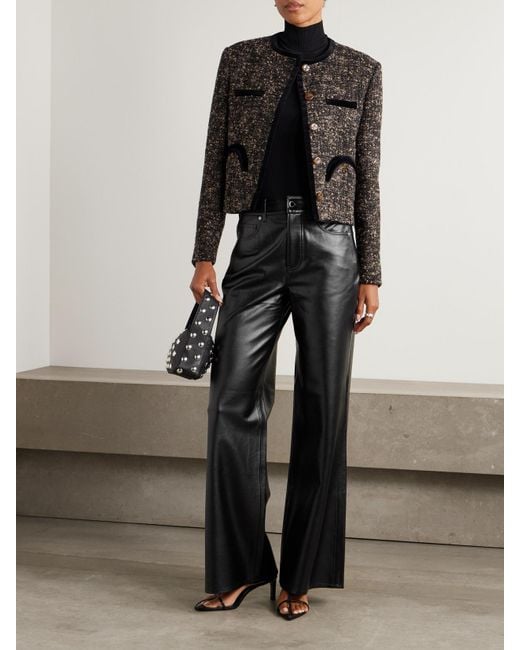 Veronica Beard Black Kasey Hose Mit Weitem Bein