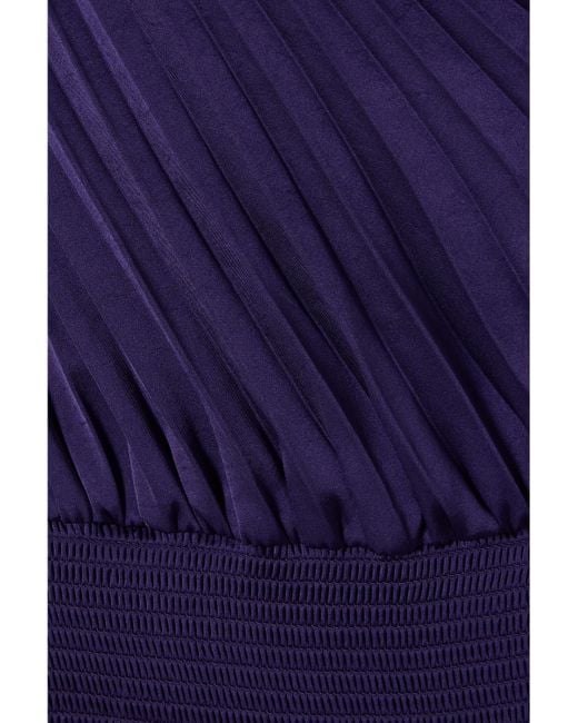 A.L.C. Blue Ruby Satin Pleated Dress