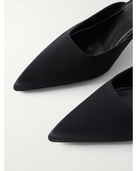Staud White Sebastian Satin Mules