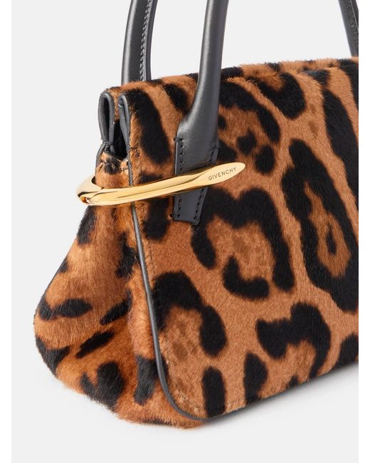 Givenchy Multicolor Pinch Mini Embellished Leopard-Print Calf-Hair Shoulder Bag