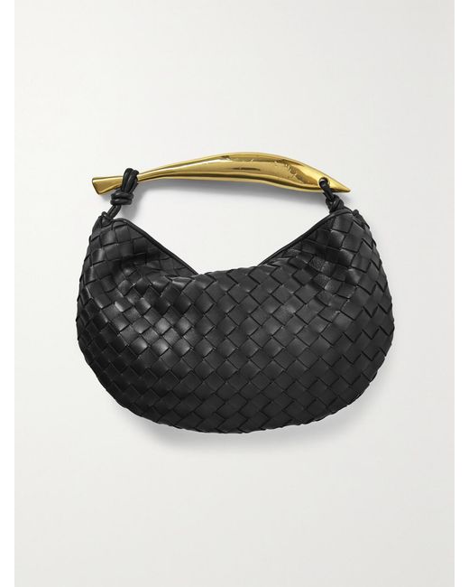 Bottega Veneta Black Sardine Small Intrecciato Leather Tote