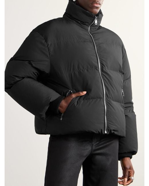 Dolce & Gabbana Black Wattierte Jacke Aus Gestepptem Shell