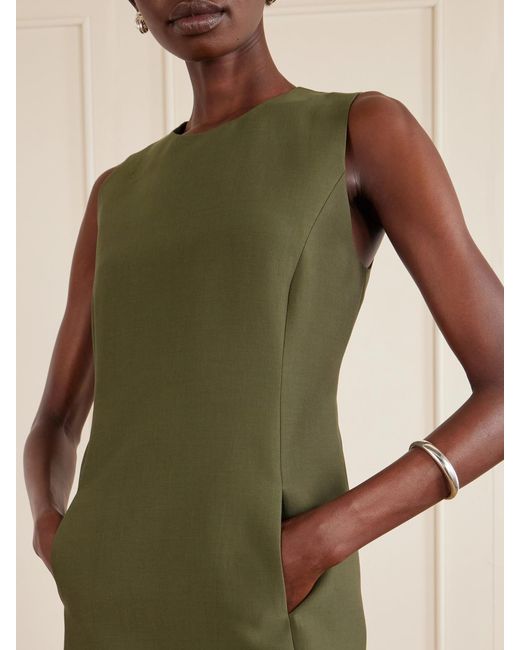 Veronica de Piante Green Melodie Cotton And Silk-Blend Mini Dress