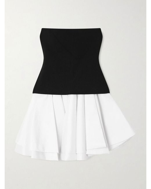 Jonathan Simkhai Black Isabelle Ponte And Taffeta Midi Dress