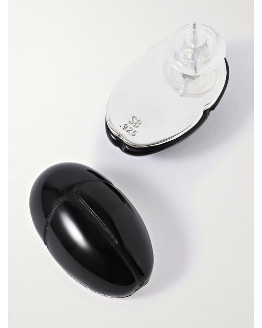 Sophie Buhai Black Scarab Onyx Earrings