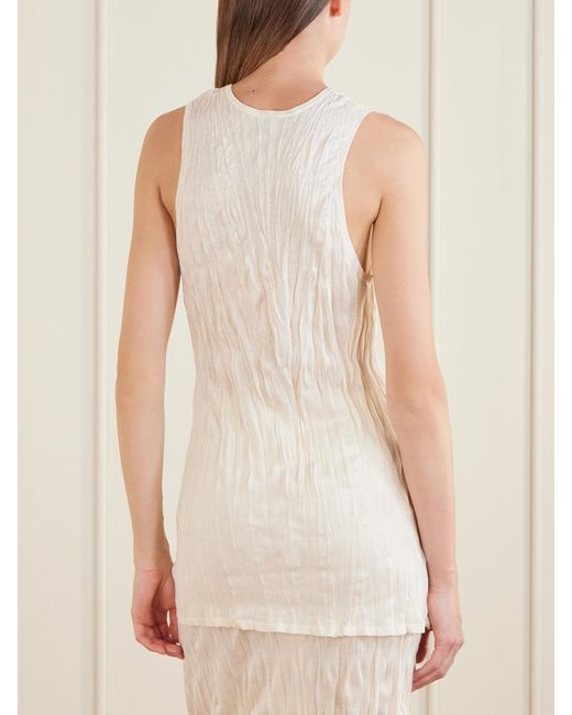 Totême  White Crinkled Viscose Knit Tank