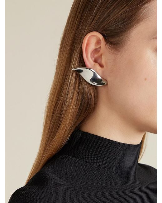 Khaite Natural Leaf-Tone Clip Earrings