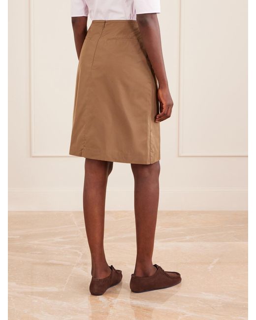Jil Sander Brown Satin Midi Skirt