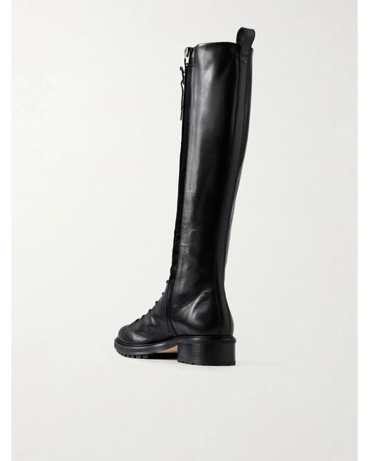 Aeyde Black Rikki 45 Leather Knee Boots