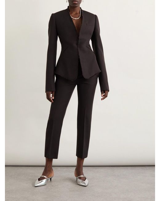 Alexander McQueen Black Blazer Aus Wolle Mit Fransen