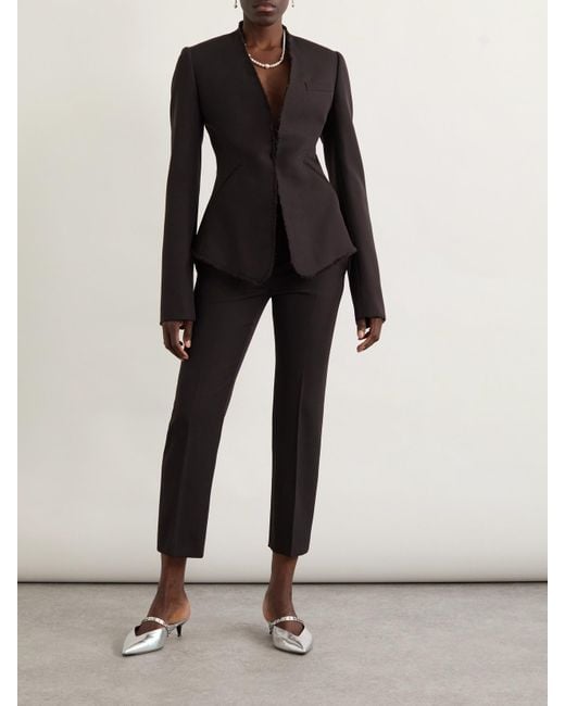 Alexander McQueen Black Wool Tapered Pants