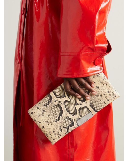 Jil Sander Natural Snake-Effect Leather Clutch