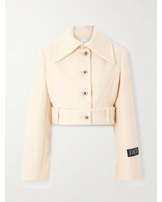 Patou Natural Jacke Aus Tweed Aus Einer Wollmischung Mit Applikation Und Gürtel
