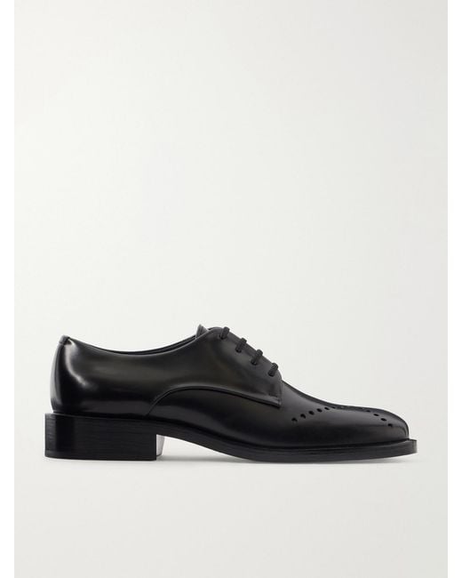 Jil Sander Black Perforated Leather Brogues