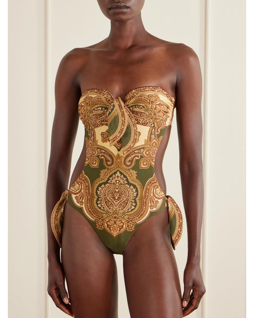 Zimmermann Green Mahon Printed Swimsuit