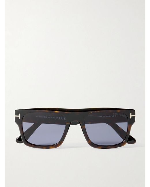 Tom Ford Black Cyrus Square-Frame Acetate Sunglasses