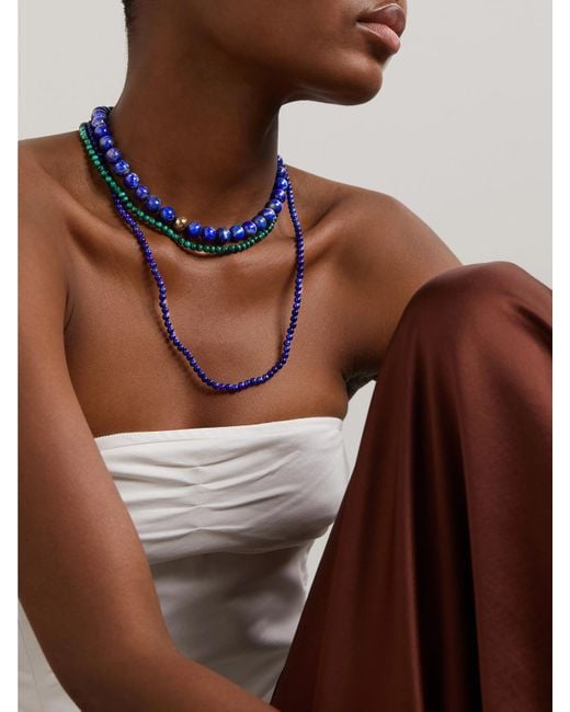 Mateo Natural 14-Karat Lapis Lazuli Necklace