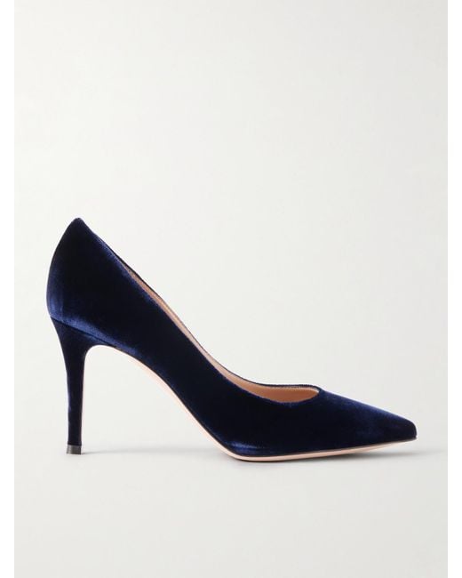 Gianvito Rossi Blue 85 Pumps Aus Samt