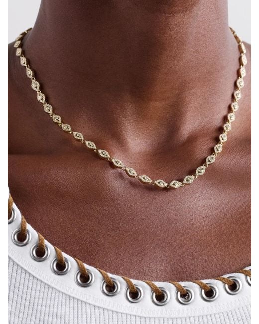 Sydney Evan Natural Small Evil Eye Eternity 14-Karat Diamond Necklace