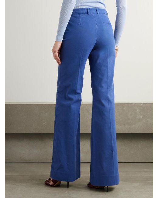 Chloé Blue Cotton-Canvas Flared Pants