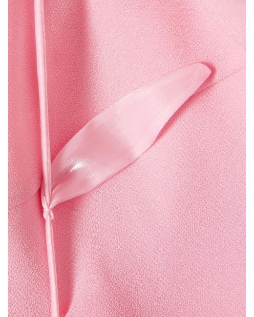 Self-Portrait Pink Appliquéd Ruffled Cold-Shoulder Georgette Maxi Dress