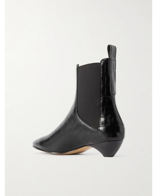 Le Monde Beryl Black Allegra Croc-Effect Leather Chelsea Boots