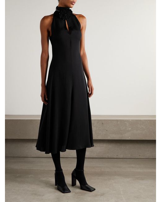 alaia dress black Alaïa // Silk Mesh Ruffle Dress – VSP Consignment main image 0