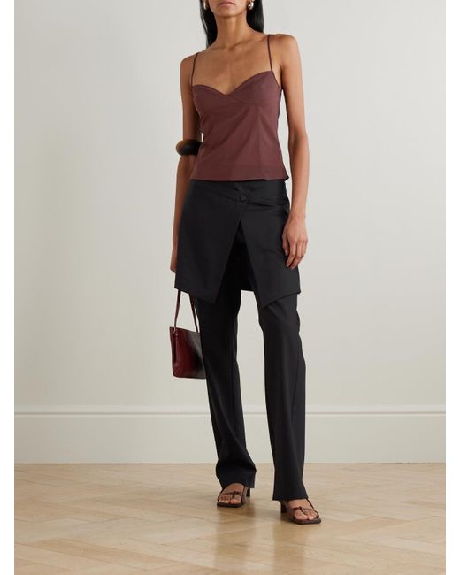 St. Agni Red Stretch-Silk Organza Camisole