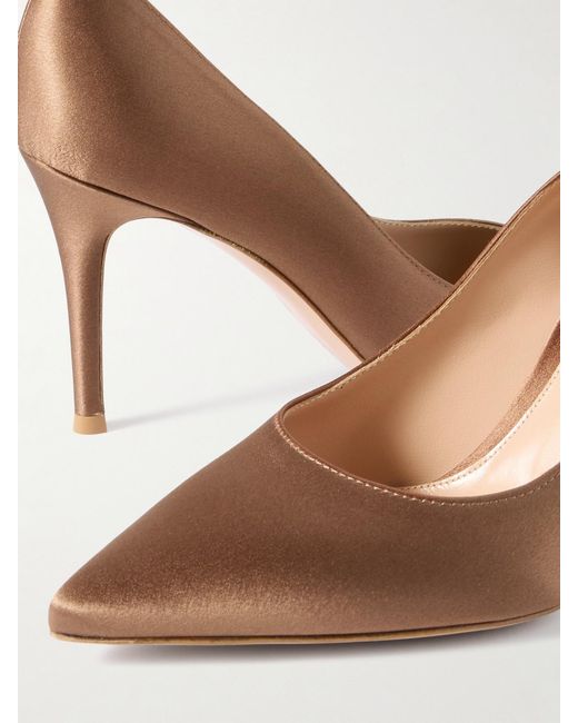 Gianvito Rossi Brown Gianvito 85 Satin Pumps