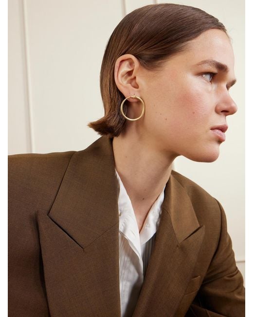 Ileana Makri Natural Snake 18-Karat Diamond Hoop Earrings