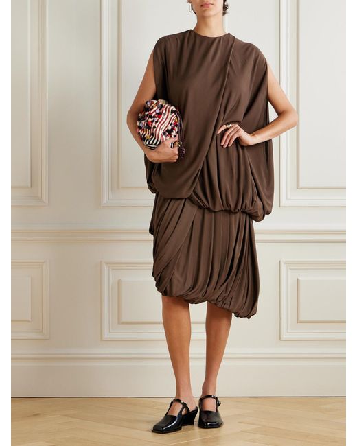 Loewe Brown Draped Jersey Blouse