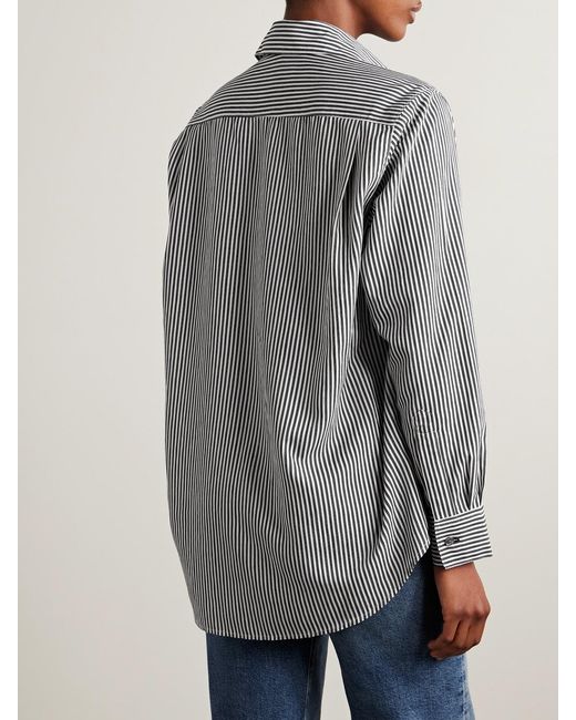Agolde Gray Aris Striped Crepe Shirt