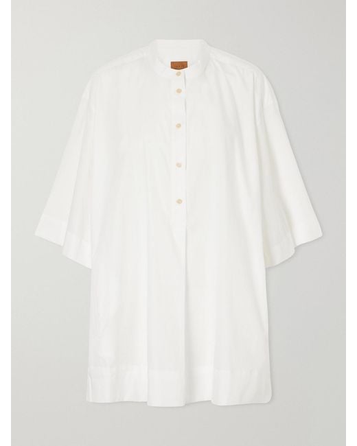 Jamie Haller White Caftan Cotton Mini Dress