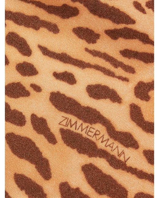 Zimmermann Natural Cascadian Whipstitched Leopard-Print Underwired Swimsuit