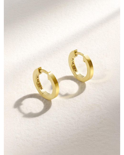 Jennifer Meyer Natural Small Huggies 18-Karat Hoop Earrings