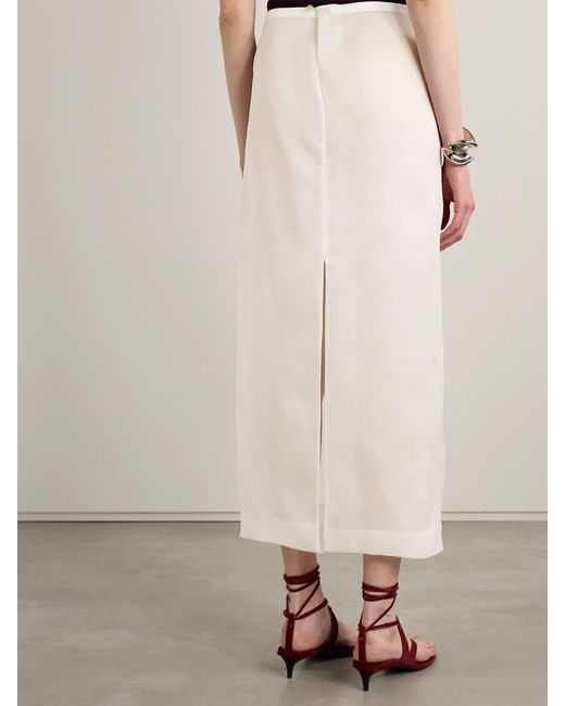 Khaite White Lalisa Silk-Organza Maxi Skirt
