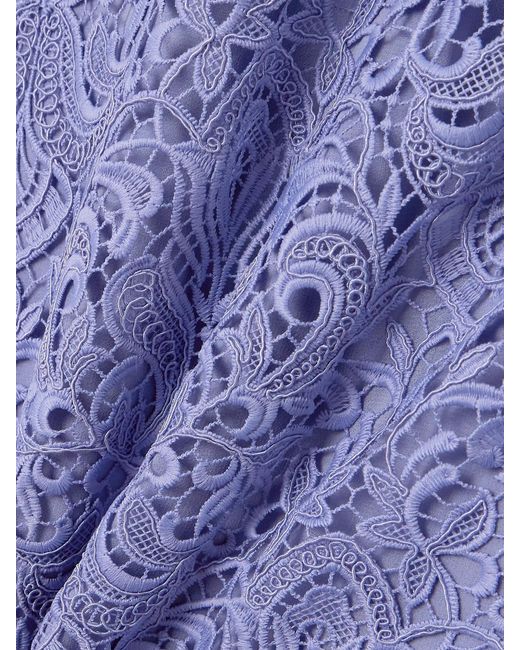 Etro Purple Scalloped Guipure Lace Midi Dress
