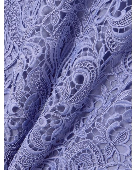 Etro Purple Midikleid Aus Guipure-Spitze Mit Wellenkante